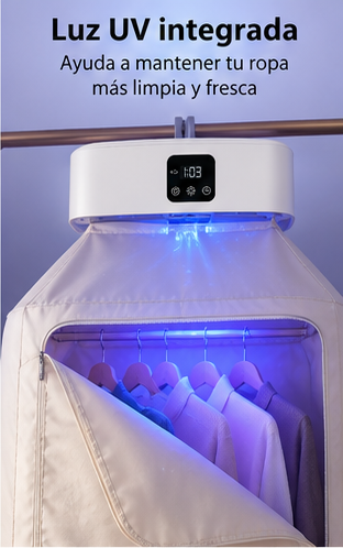 Secadora portátil plegable con función de luz UV integrada para el cuidado de la ropa
