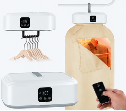 Secadora portátil plegable 600W con mando a distancia y panel de control digital