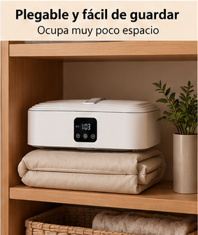 Secadora portátil plegable diseñada para ocupar poco espacio al guardarla